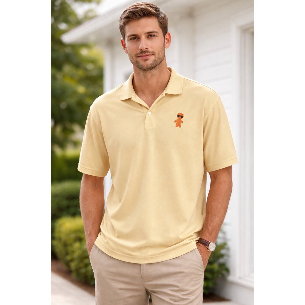 Nike Golf Men’s Sour Patch Polo Shirt Dri Fit Pale Yellow Size XL